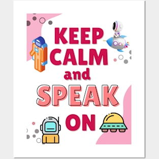 Cute Speech Therapy Inspirational Spaceship Art Posters and Art